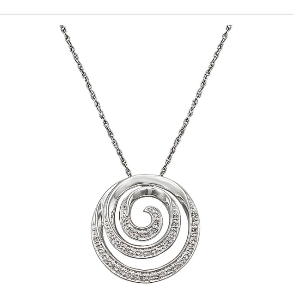 NWT-silver pendant w/ diamonds